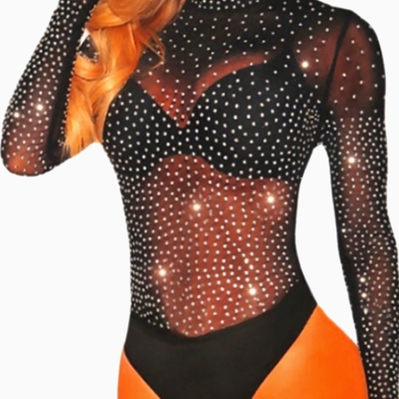 Tops - 4/$100 (Bundle) Studded Mesh bodysuit